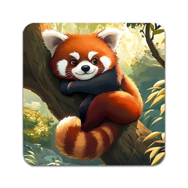4 ST Djur Röd Panda Underlägg