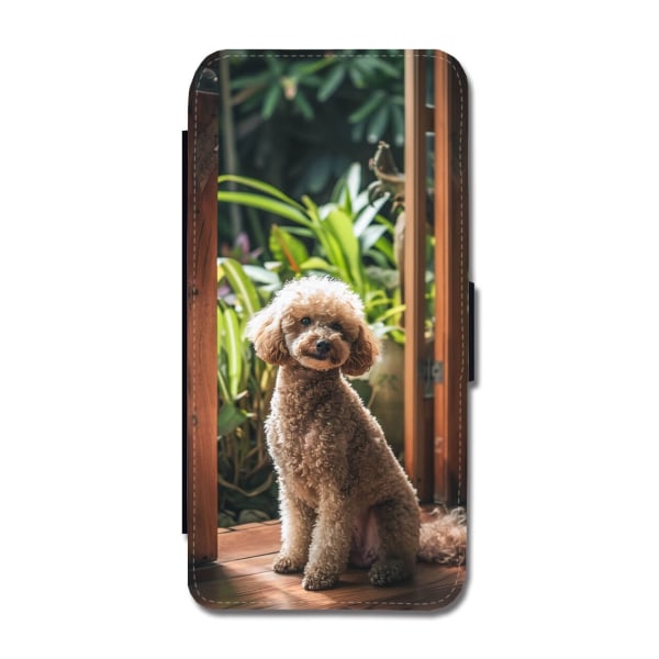 Hund Pudel iPhone 15 Plus Plånboksfodral multifärg