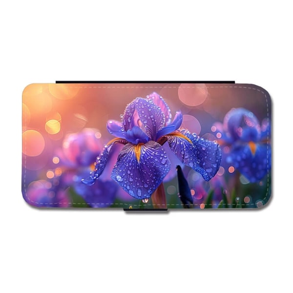 Blomma Lila Iris iPhone 12 Mini Plånboksfodral multifärg
