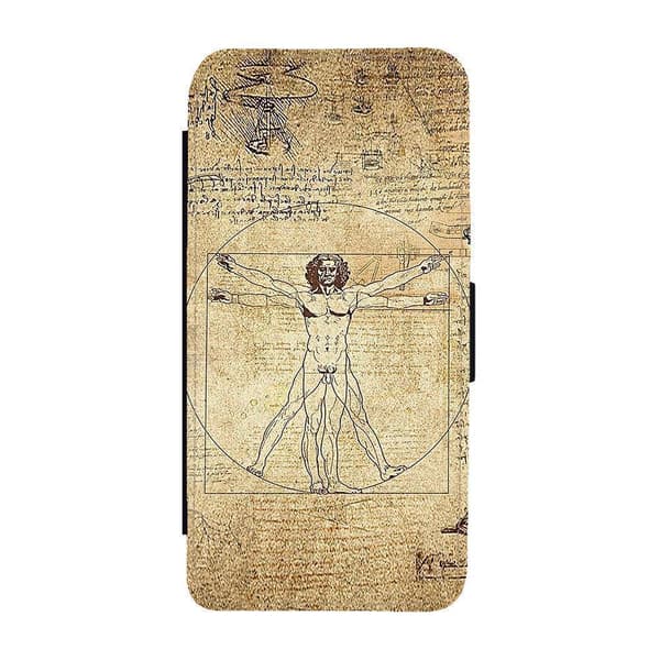 Vitruvianske Mannen iPhone 13 Pro Max Flip Mobilfodral