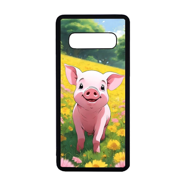 Gullig Tecknad Gris Samsung Galaxy S10+ Skal