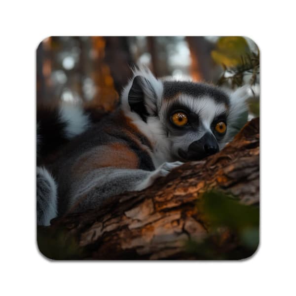2 ST Söt Djur Lemur Underlägg