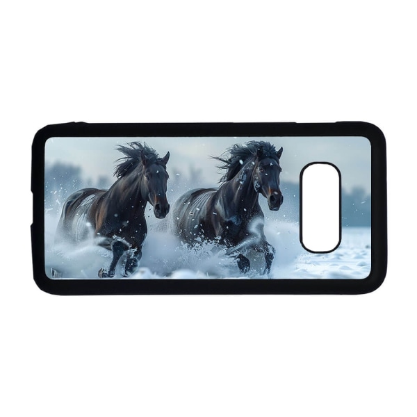 Svarta Hästar Samsung Galaxy S10E Skal multifärg