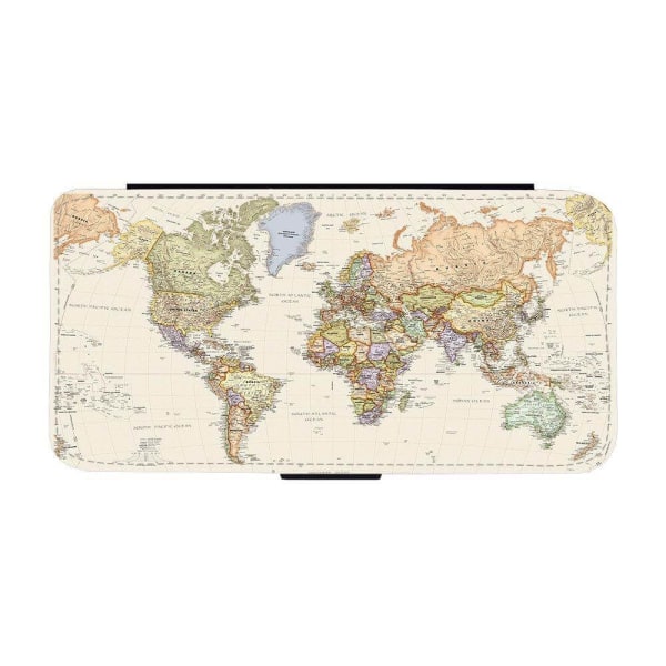 Karta över Världen iPhone X / iPhone XS Plånboksfodral multifärg