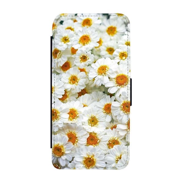 Vita Gerbera Blommor iPhone 15 Flip Mobilfodral