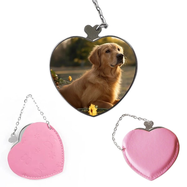 Hund Golden Retriever Bärbar Kompakt Sminkspegel