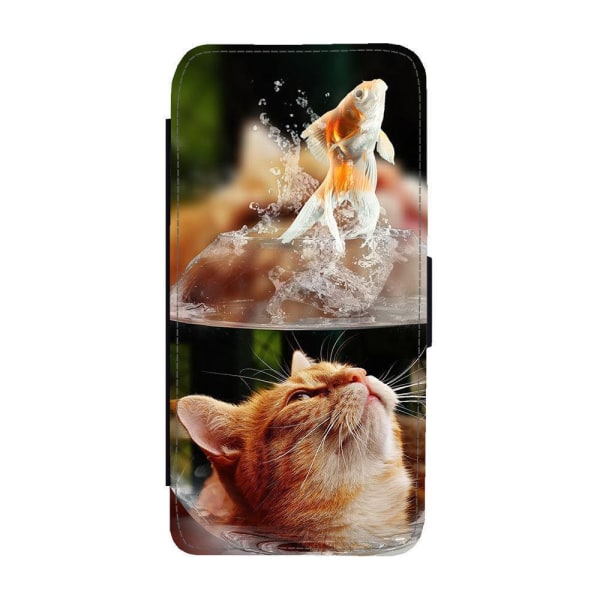 Katt och Fisk iPhone 13 Plånboksfodral multifärg