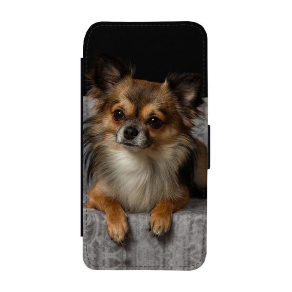 Långhårig Chihuahua iPhone 12 / iPhone 12 Pro Plånboksfodral multifärg