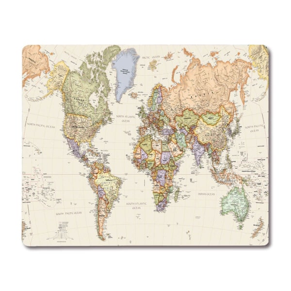 Karta över Världen Metall Poster, Karta över Världen Metallaffis multifärg
