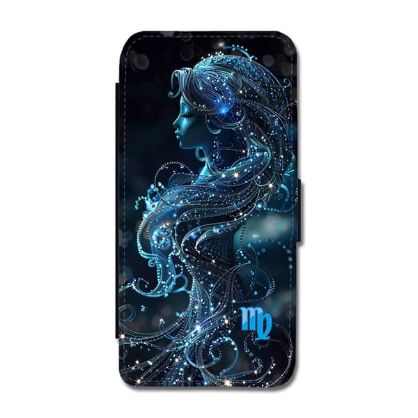 Stjärntecken Jungfru iPhone 14 Plus Flip Mobilfodral