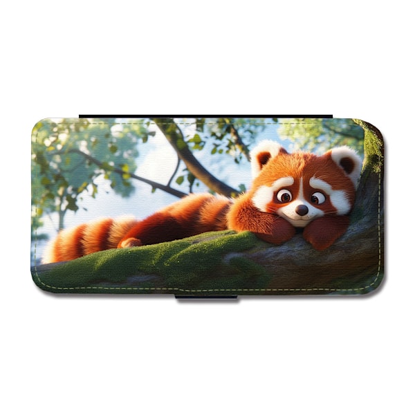 Gullig Tecknad Röd Panda iPhone 12/iPhone 12 Pro Flip Mobilfodral