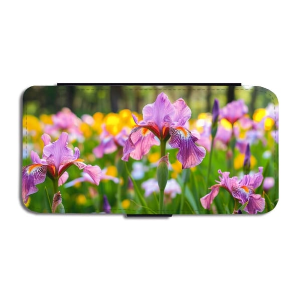 Blommor Iris iPhone 14 Pro Plånboksfodral multifärg