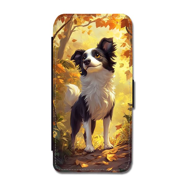 Barn Söt Tecknad Border Collie Hund iPhone 17 Pro Max Flip Mobilfodral