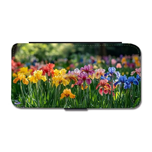 Blommor Iris iPhone 15 Pro Max Plånboksfodral multifärg