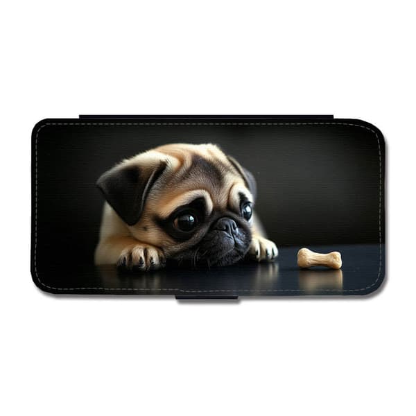Hund Mops iPhone SE 2020 Flip Mobilfodral
