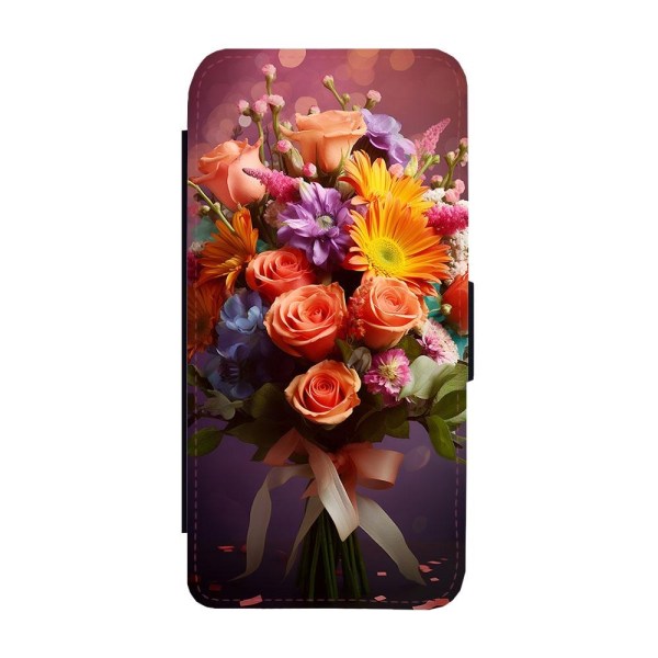 Blombukett iPhone 15 Plånboksfodral multifärg