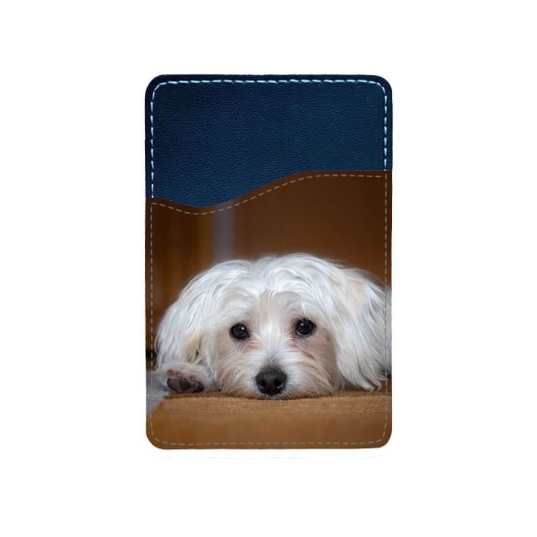 Hund Malteser Självhäftande Korthållare För Mobiltelefon multifärg one size