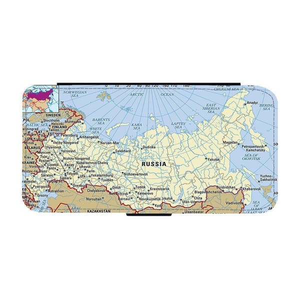 Karta över Ryssland iPhone 14 Plus Flip Mobilfodral