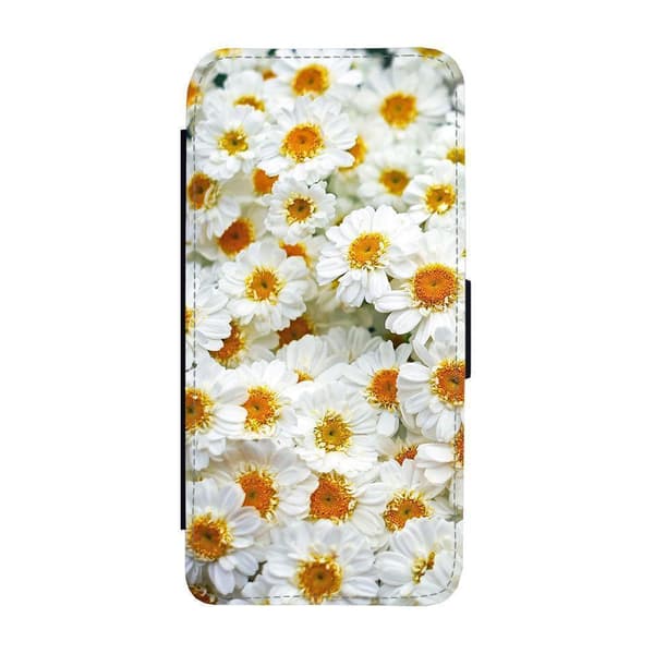 Vita Gerbera Blommor iPhone 13 Pro Max Flip Mobilfodral