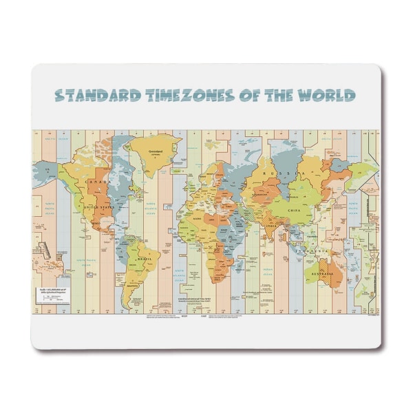 Världs Tidszonkarta Metall Poster, Världs Tidszonkarta Metallaff multifärg