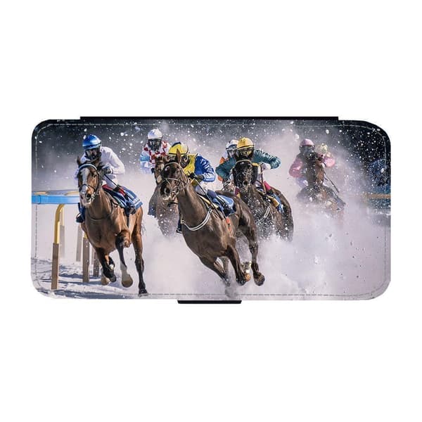 Hästkapplöpning iPhone 16 Pro Max Flip Mobilfodral
