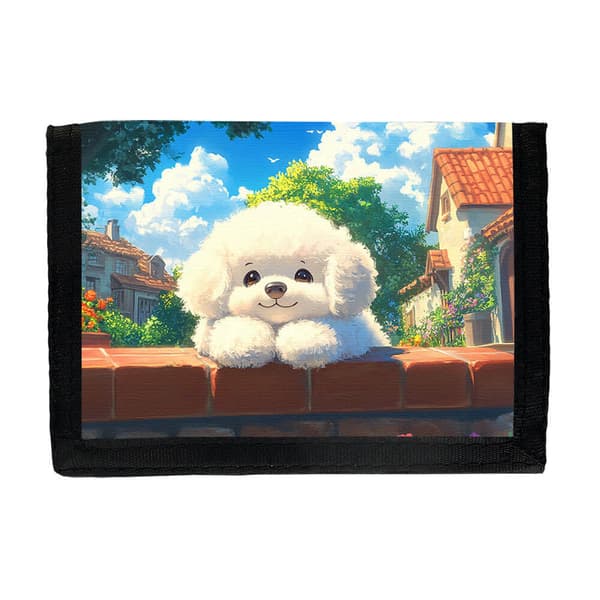 Barn Söt Tecknad Bichon Frise Hund Plånbok