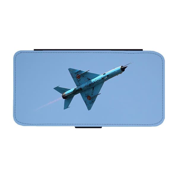 MIG-21 Supersonisk Jetjaktplan iPhone 14 Pro Flip Mobilfodral