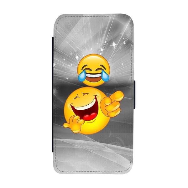 Emoji Laughing iPhone 15 Plus Flip Mobilfodral