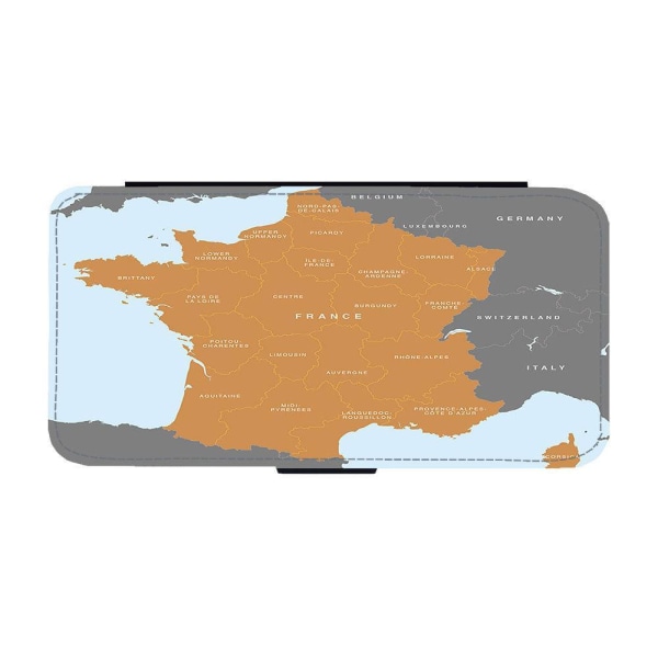 Karta över Frankrike iPhone 12 / iPhone 12 Pro Plånboksfodral multifärg