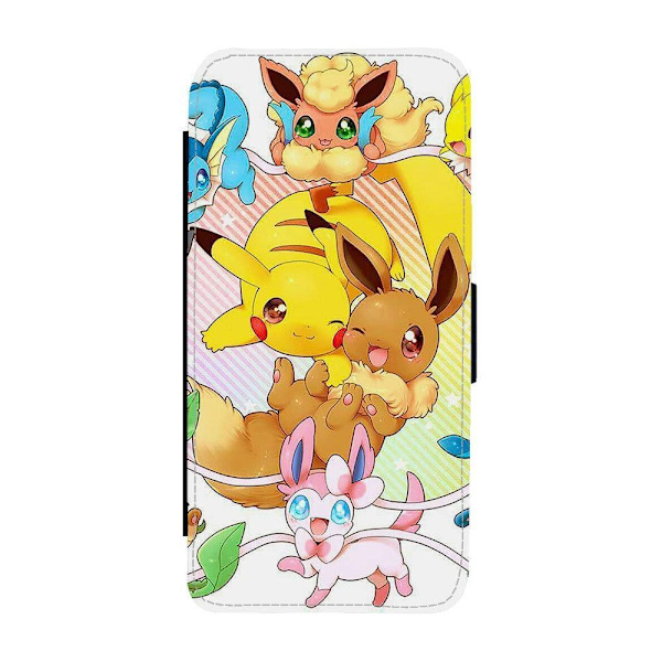Pokemon Pikachu Eevee iPhone 16 Plus Flip Mobilfodral