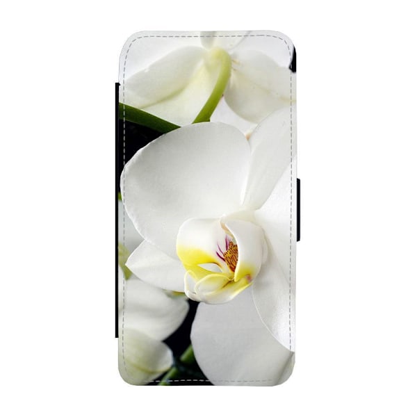 Vita Orkideer Blommor iPhone 12/iPhone 12 Pro Flip Mobilfodral