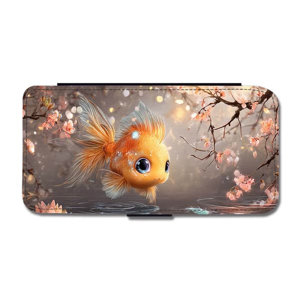 Söt Tecknad Guldfisk iPhone 11 Pro Max Flip Mobilfodral