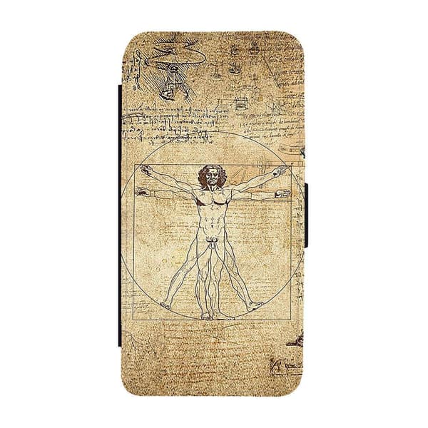 Vitruvianske Mannen iPhone 12/iPhone 12 Pro Flip Mobilfodral