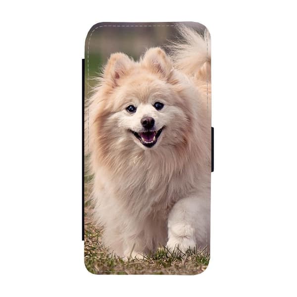 Hund Pomeranian iPhone 16 Flip Mobilfodral