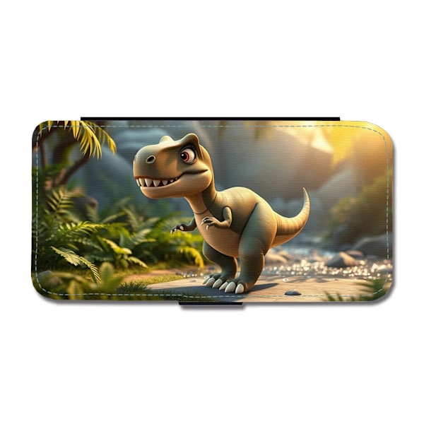 Barn Tecknad Dinosaurie Tyrannosaurus Rex Samsung Galaxy S10 Plus Flip Mobilfodral