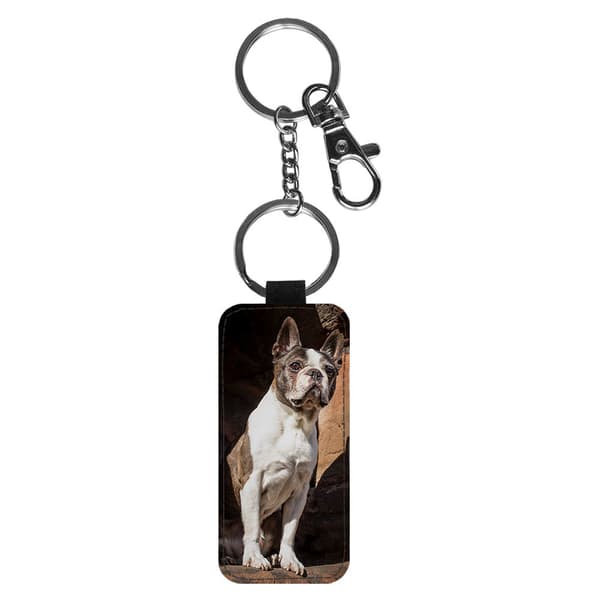 Hund Bostonterrier Nyckelring