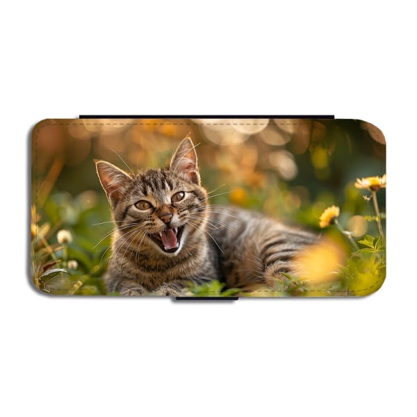 Skrattande Katt iPhone 14 Pro Max Plånboksfodral multifärg