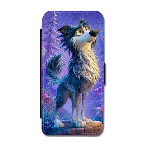 Tecknad Varg iPhone 14 Plus Flip Mobilfodral
