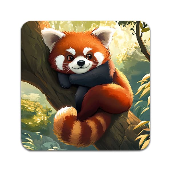 2 ST Gullig Tecknad Röd Panda Underlägg