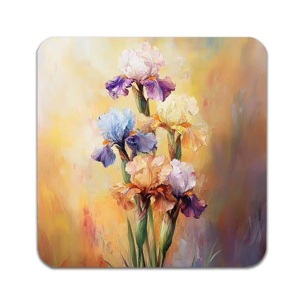 4 ST Blommor Iris Underlägg