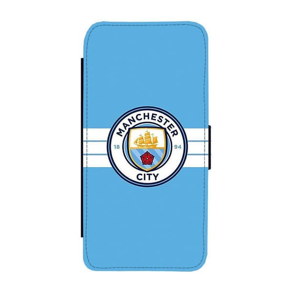 Manchester City 2016 Logo iPhone 14 Pro Flip Mobilfodral