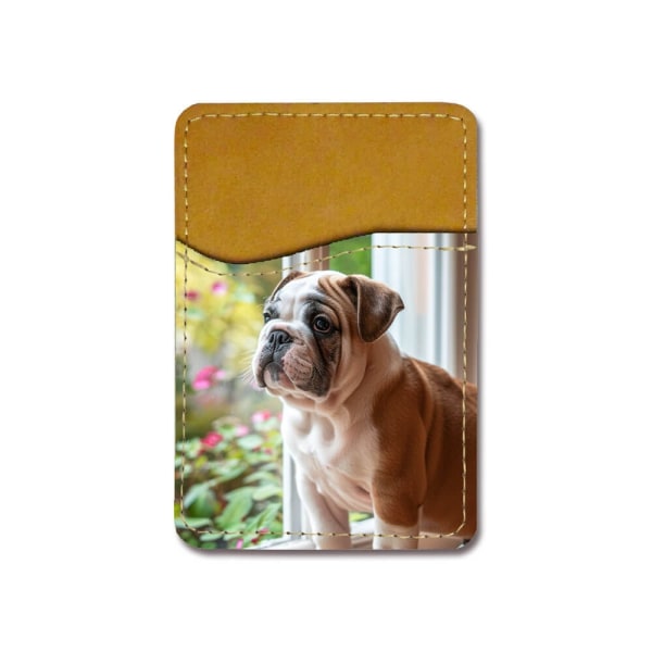 Engelsk Bulldogg Valp Självhäftande Korthållare För Mobiltelefon multifärg
