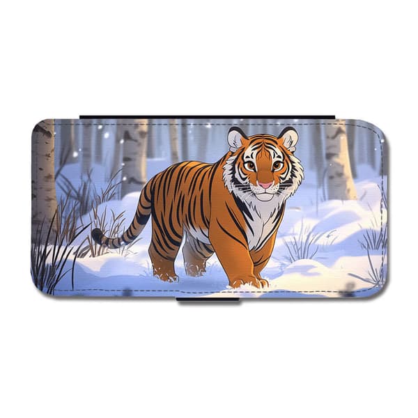 Söt Tecknad Tiger iPhone 17 Pro Flip Mobilfodral