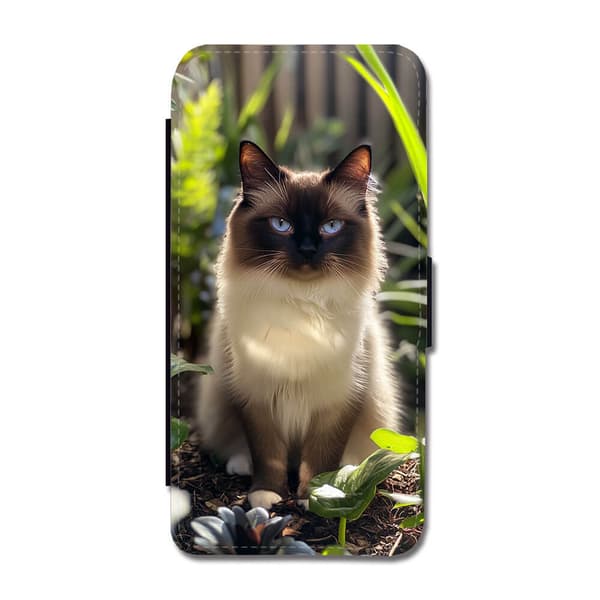 Katt Helig Birma iPhone 13 Pro Max Flip Mobilfodral
