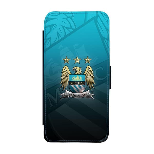 Manchester City iPhone 16 Pro Flip Mobilfodral