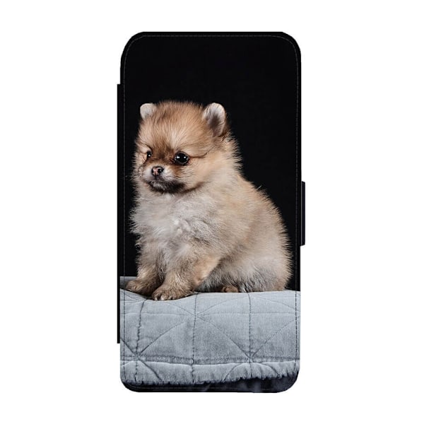 Pomeranian Valp Apple iPhone 16e Flip Mobilfodral