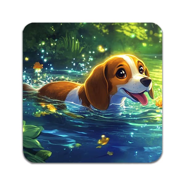 2 ST Barn Tecknad Beagle Hund Underlägg