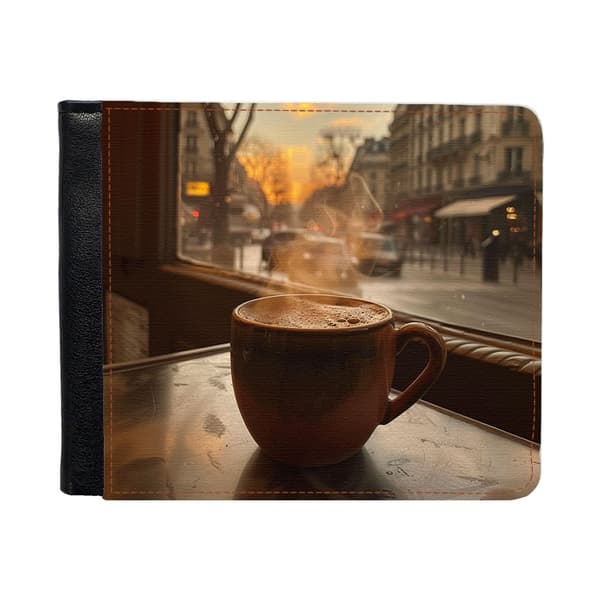 Kaffe Plånbok För Män Med Myntfack