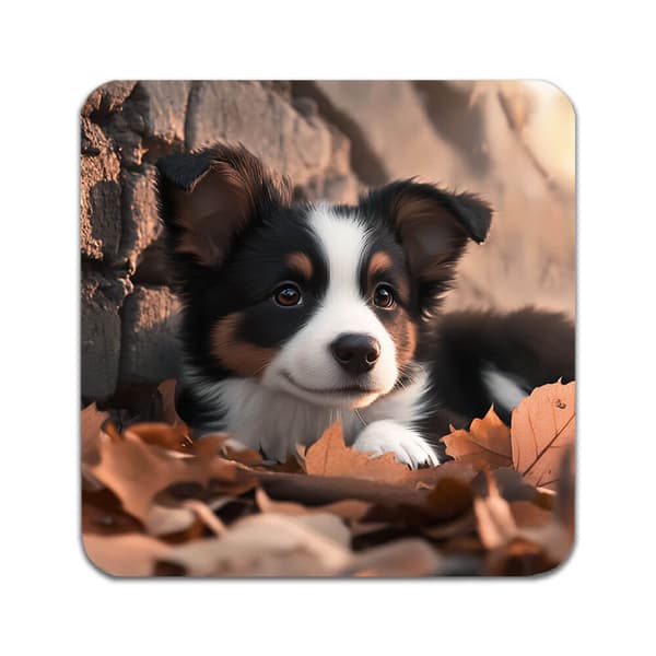 4 ST Hund Border Collie Underlägg
