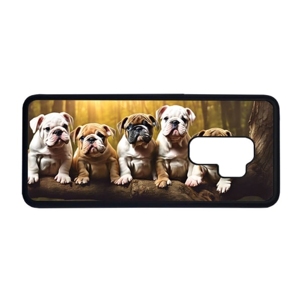 Engelsk Bulldogg Valpar Samsung Galaxy S9+ Skal multifärg